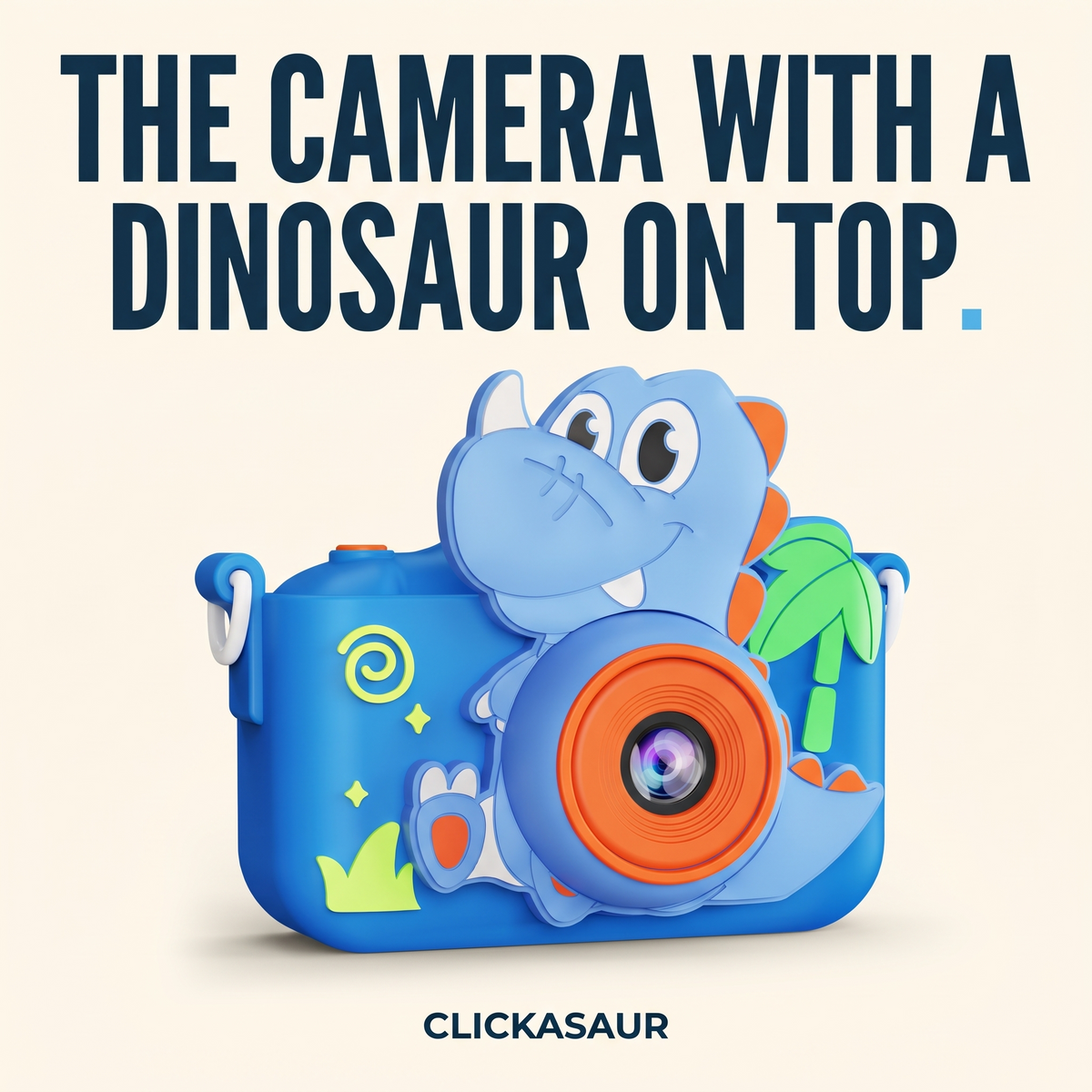 The camera with a dinosaur on top